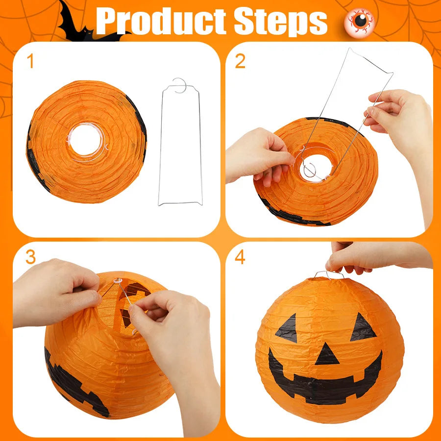 6pc Paper Pumpkin Lanterns!