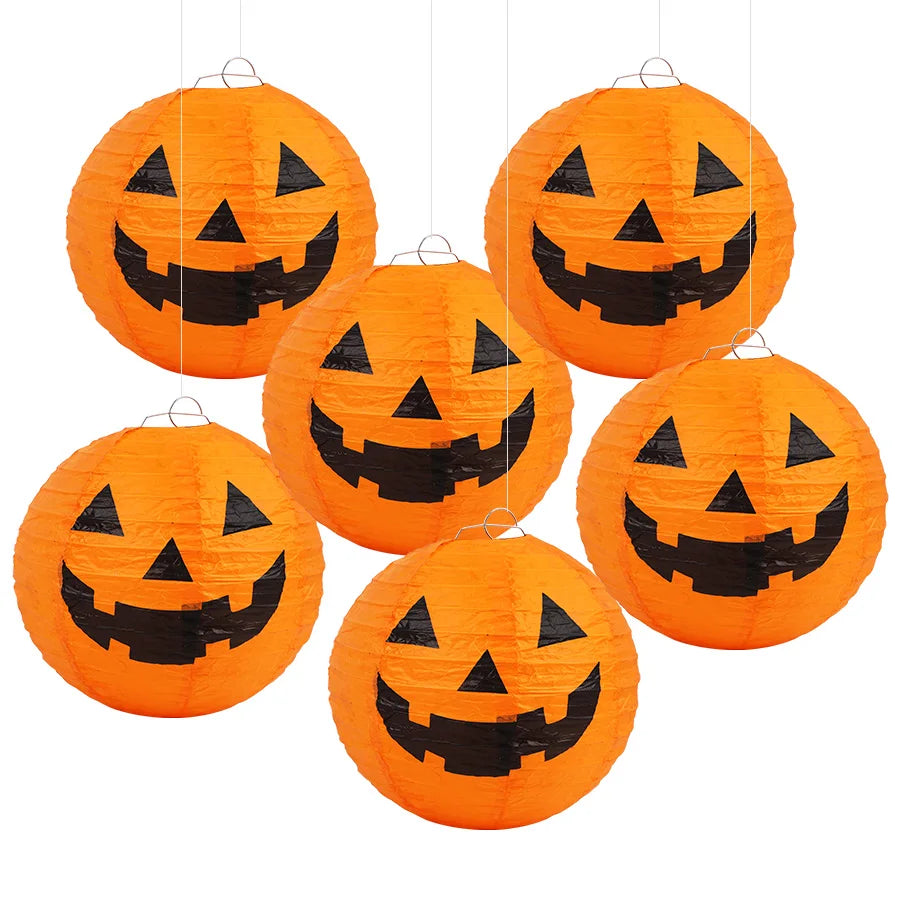 6pc Paper Pumpkin Lanterns!